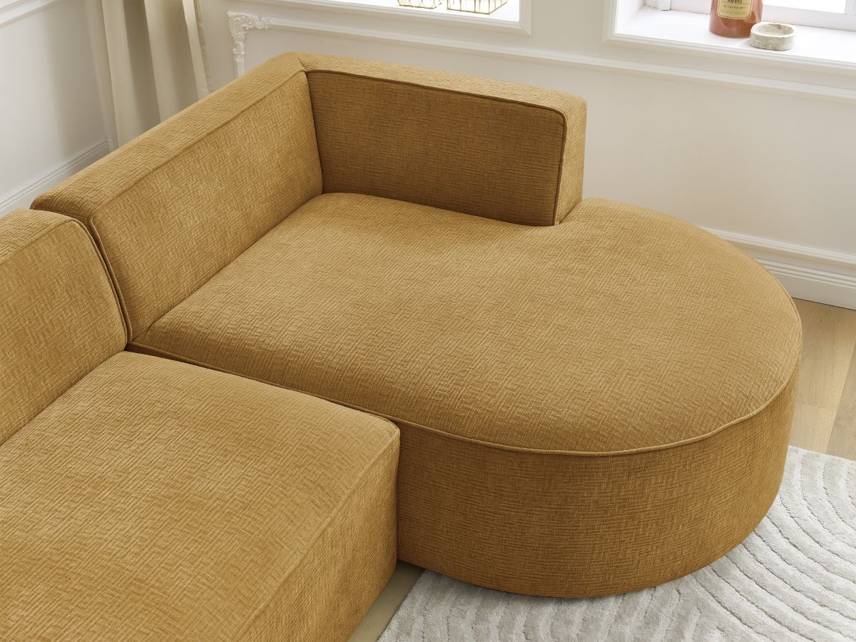 Canapé d'angle fixe ROUSSEAU tissu texturé