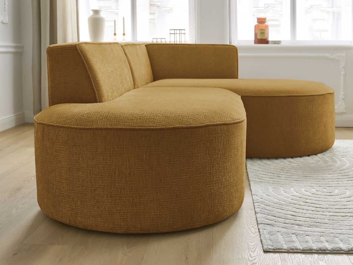 Canapé d'angle fixe ROUSSEAU tissu texturé