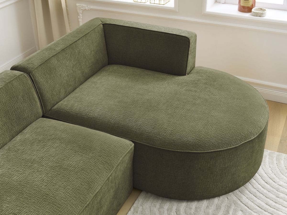 Canapé d'angle fixe ROUSSEAU tissu texturé