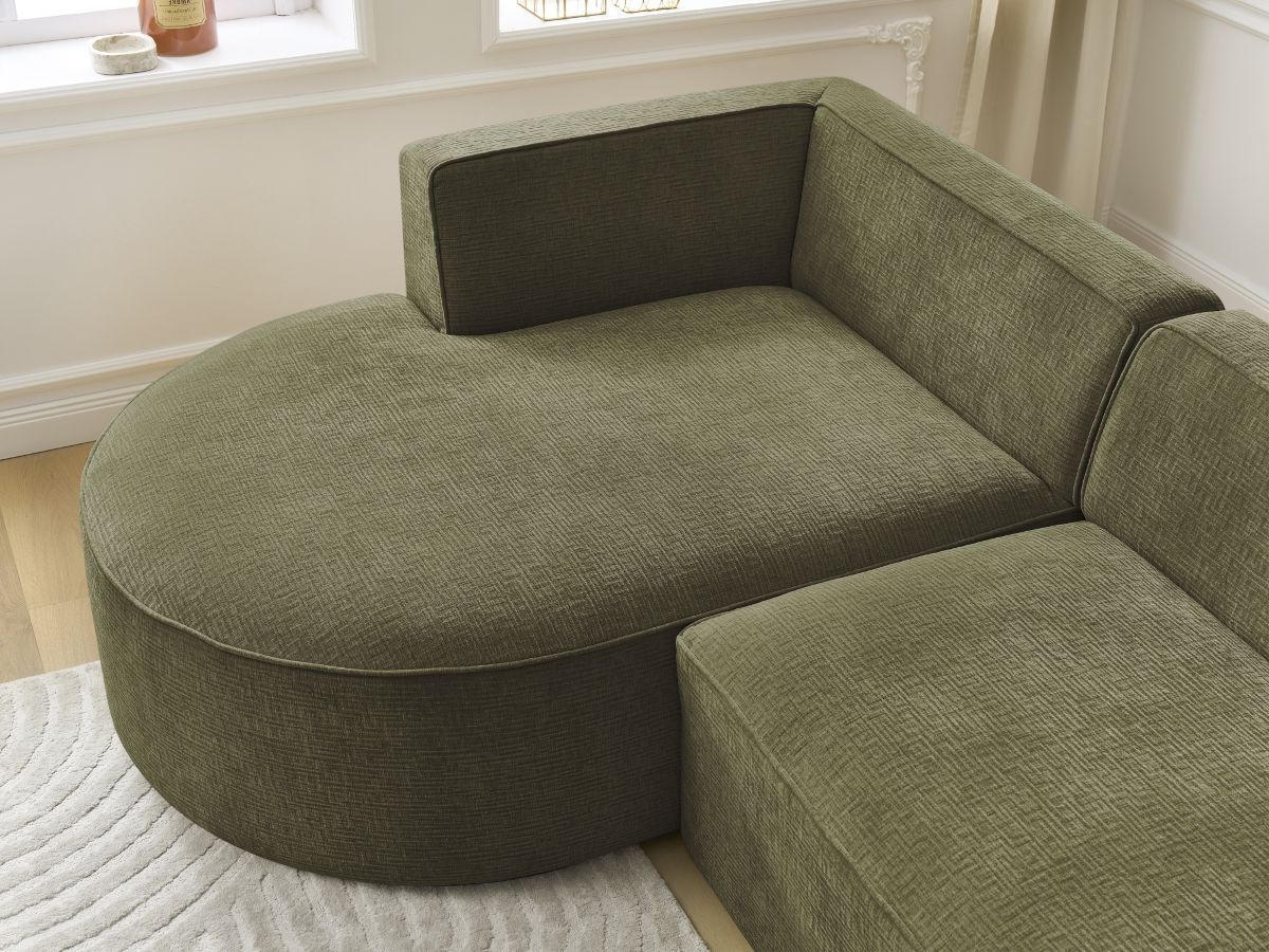 Canapé d'angle fixe ROUSSEAU tissu texturé