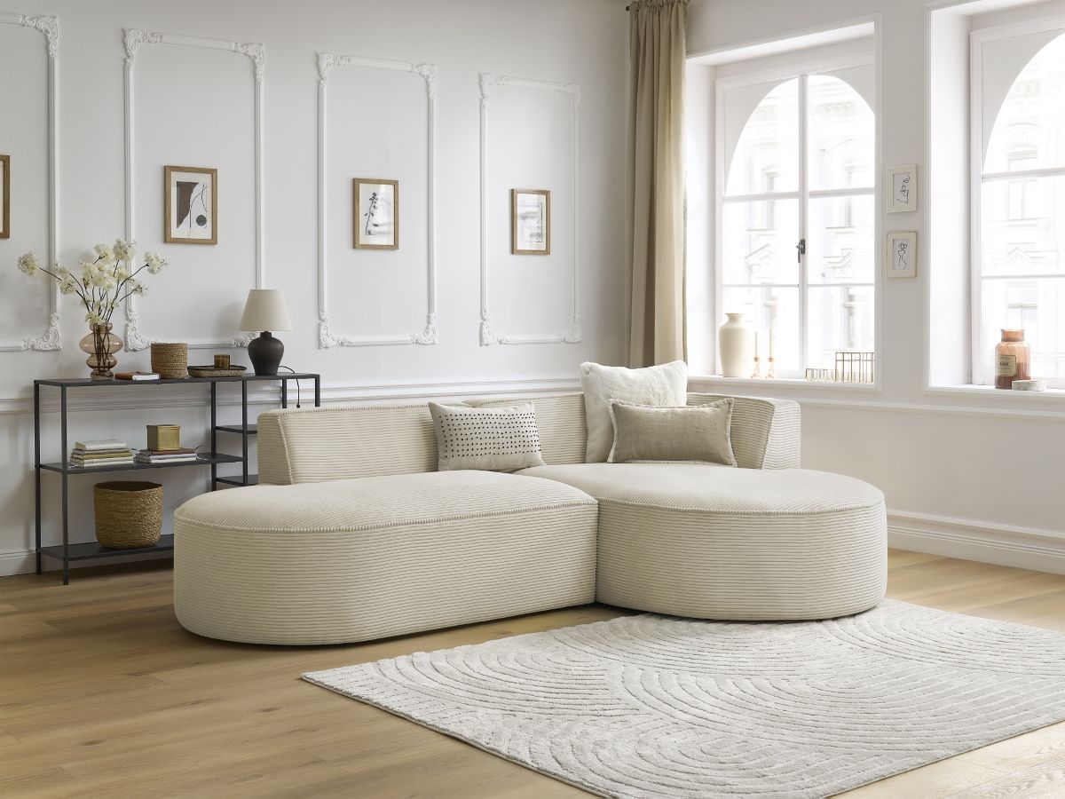 ROUSSEAU vaste hoekbank in corduroy