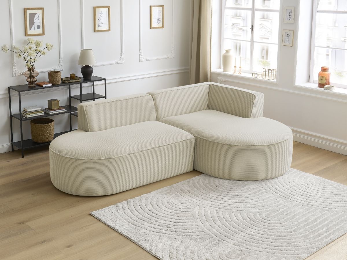ROUSSEAU vaste hoekbank in corduroy