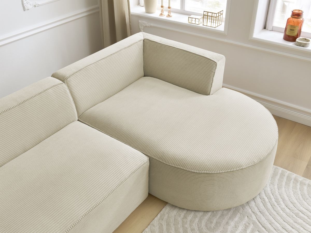 ROUSSEAU vaste hoekbank in corduroy