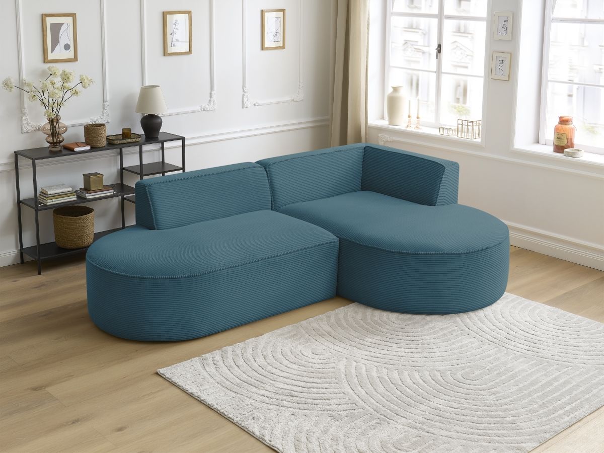 ROUSSEAU vaste hoekbank in corduroy