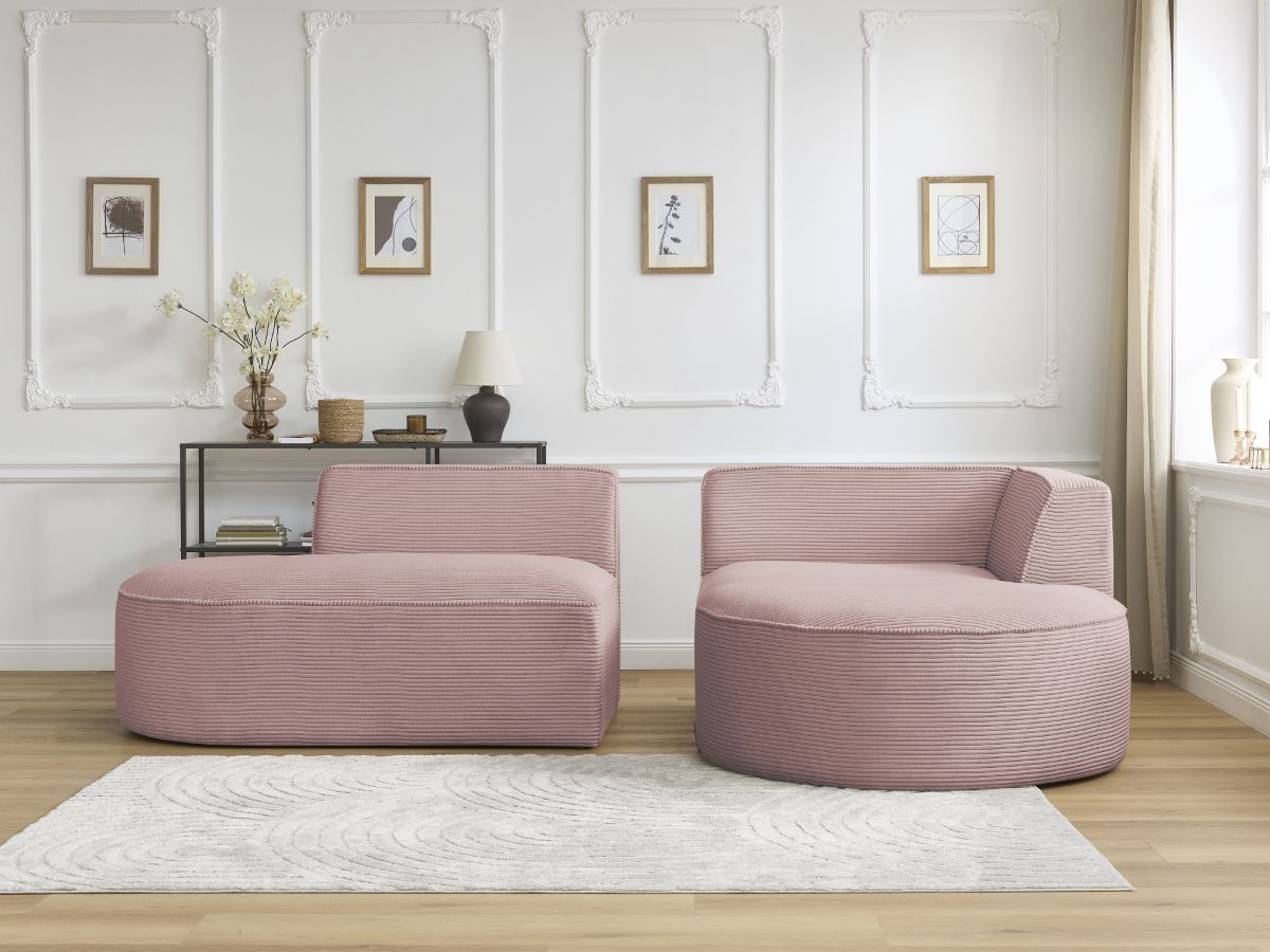 ROUSSEAU vaste hoekbank in corduroy