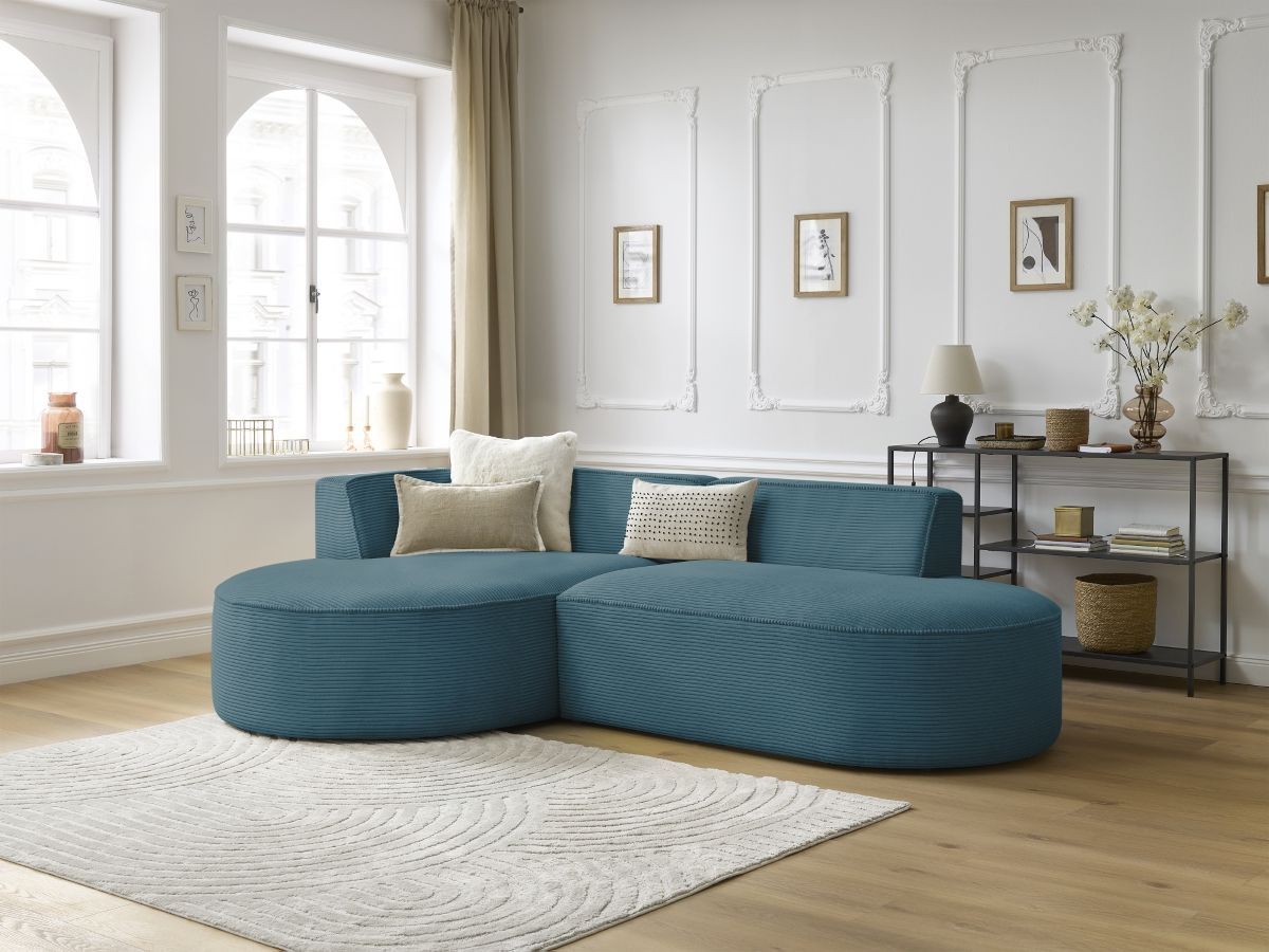ROUSSEAU vaste hoekbank in corduroy