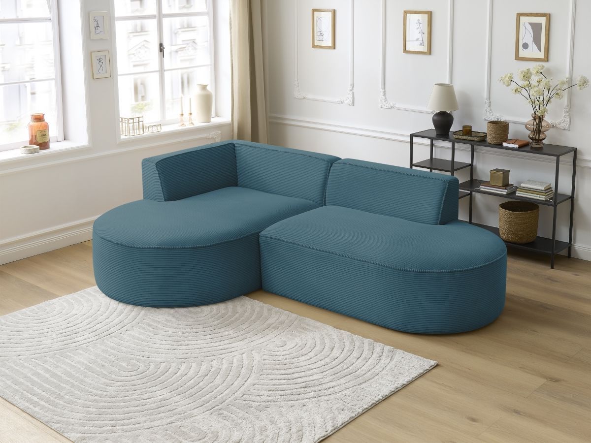 ROUSSEAU vaste hoekbank in corduroy
