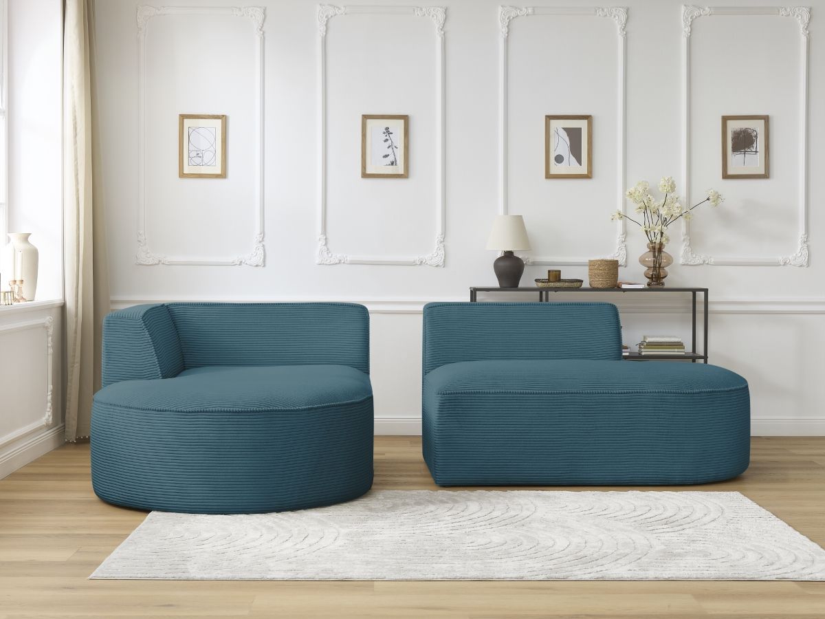 ROUSSEAU vaste hoekbank in corduroy