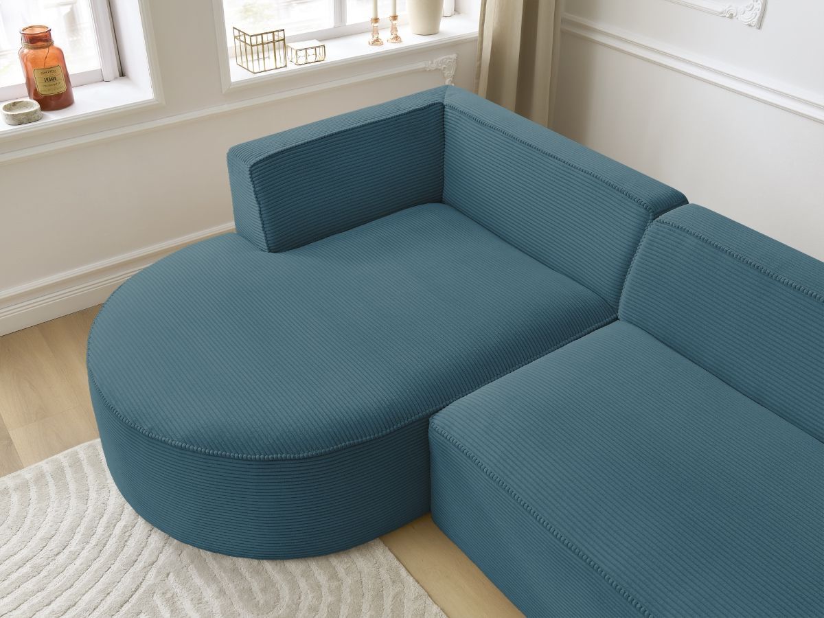 ROUSSEAU vaste hoekbank in corduroy