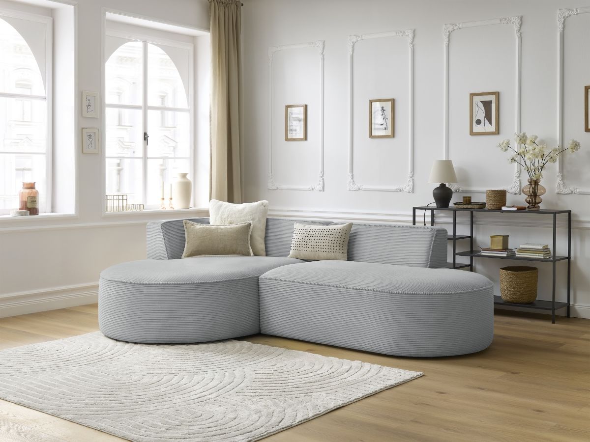 ROUSSEAU vaste hoekbank in corduroy