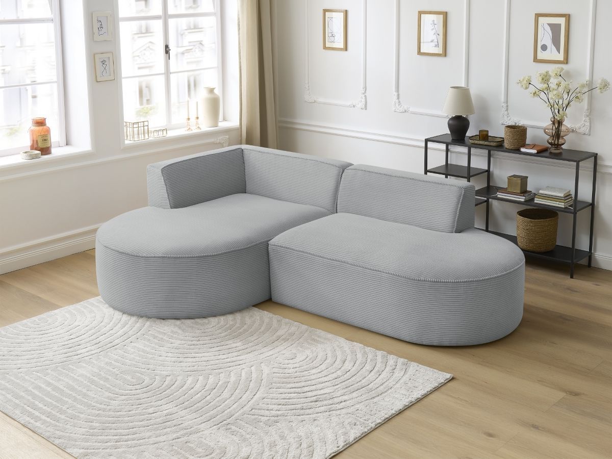 ROUSSEAU vaste hoekbank in corduroy