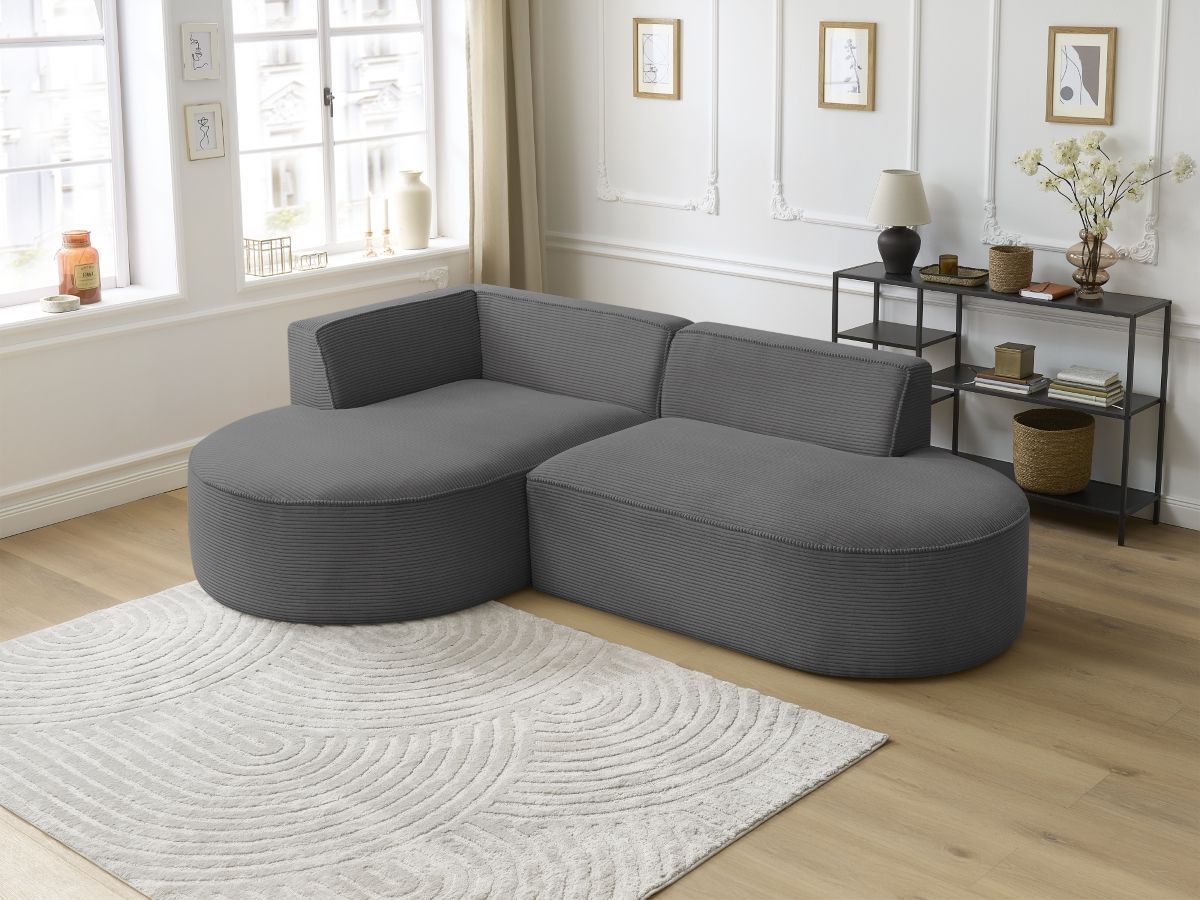 ROUSSEAU vaste hoekbank in corduroy