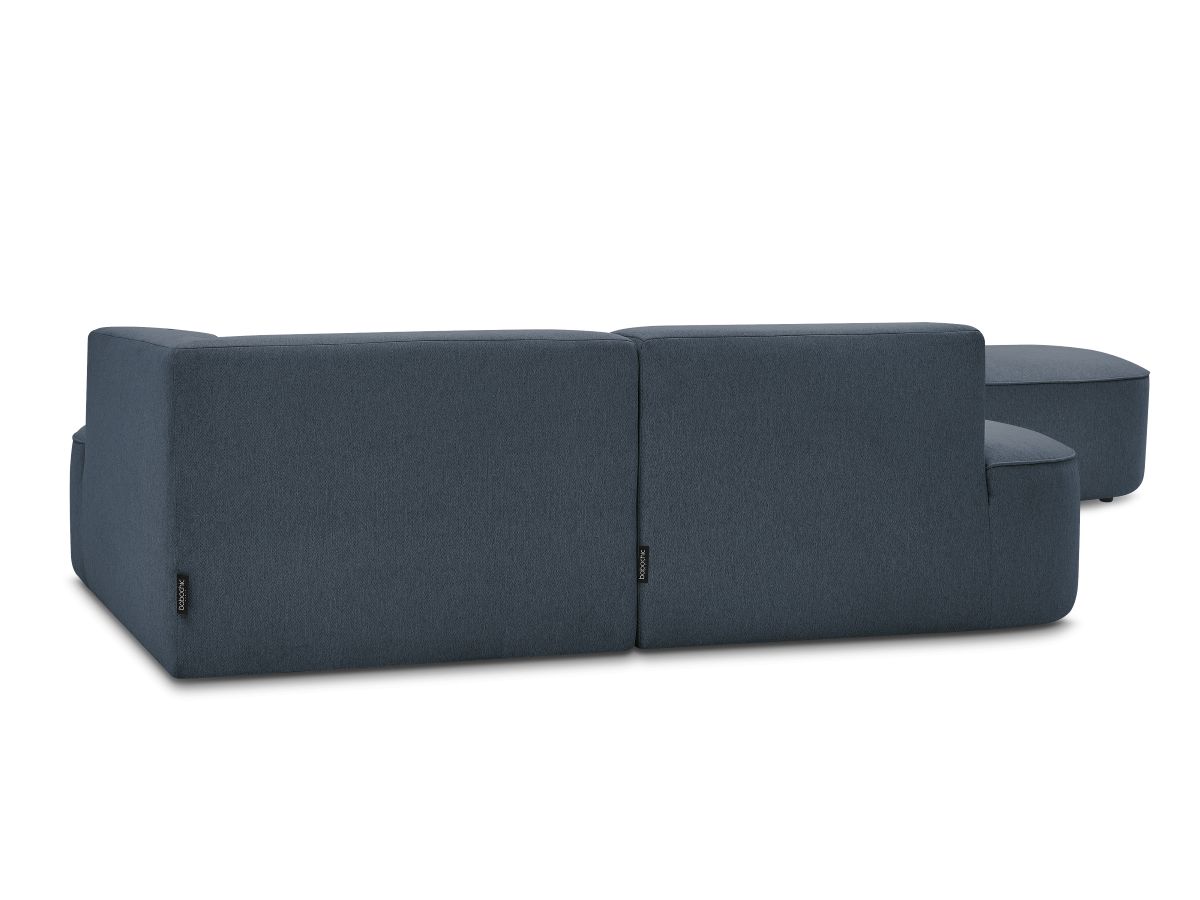 Canapé d'angle fixe ROUSSEAU tissu chiné avec pouf