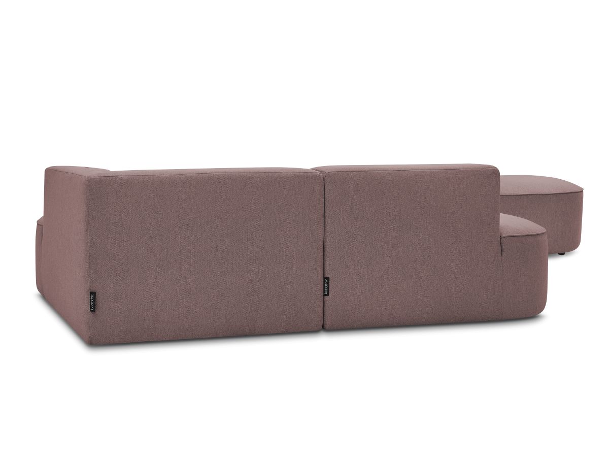Canapé d'angle fixe ROUSSEAU tissu chiné avec pouf