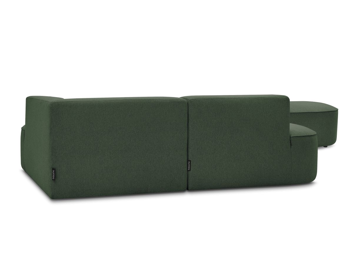 Canapé d'angle fixe ROUSSEAU tissu chiné avec pouf