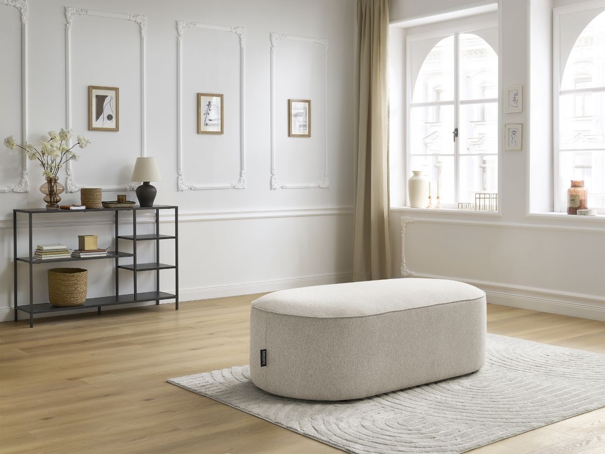 Pouf pour canapé modulable ROUSSEAU chiné beige — vue 4