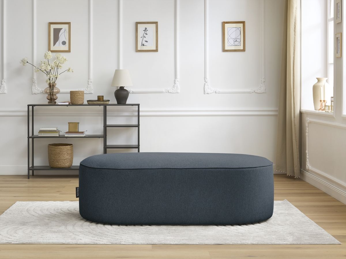 Pouf pour canapé modulable ROUSSEAU chiné bleu foncé — vue 5