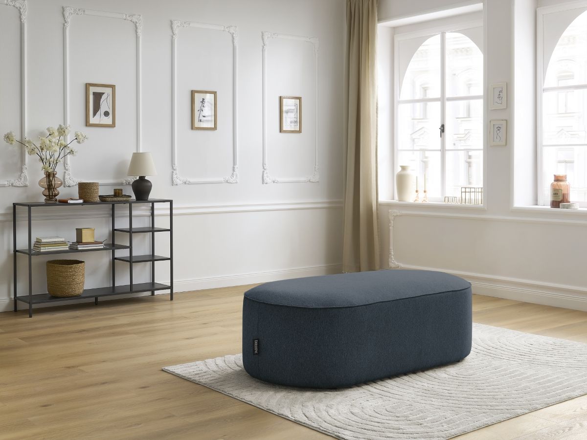 Pouf pour canapé modulable ROUSSEAU chiné bleu foncé — vue 4