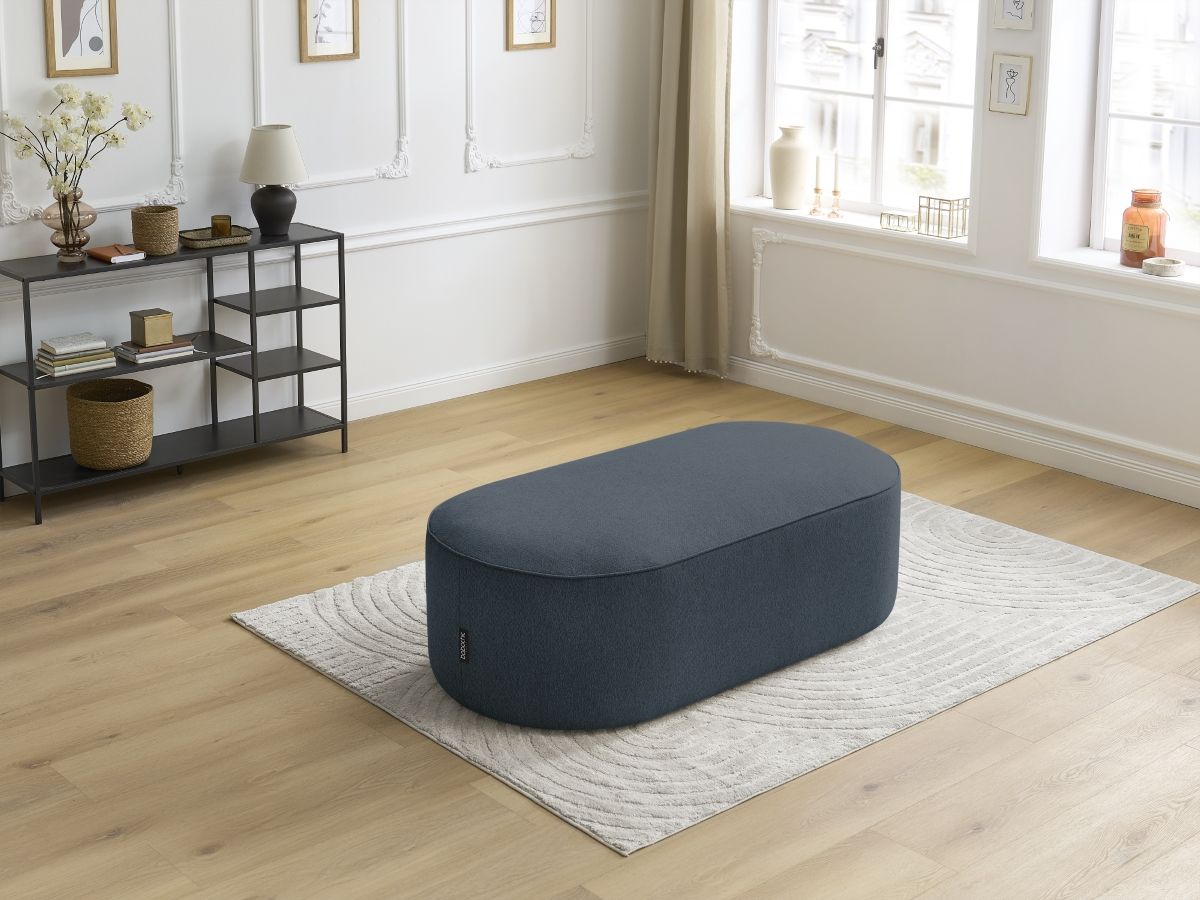 Pouf pour canapé modulable ROUSSEAU chiné bleu foncé — vue 6