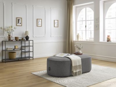 Pouf pour canapé modulable ROUSSEAU tissu chiné