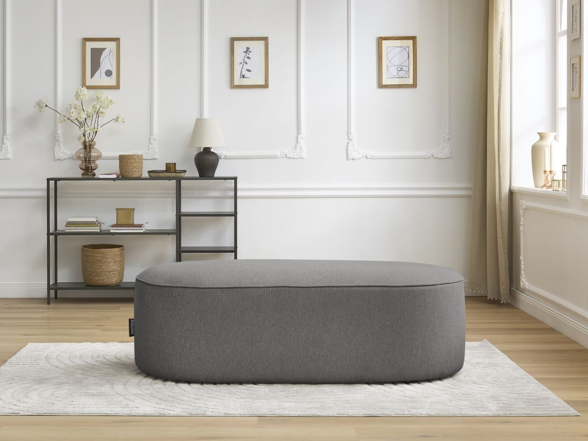 Pouf pour canapé modulable ROUSSEAU chiné gris foncé — vue 5