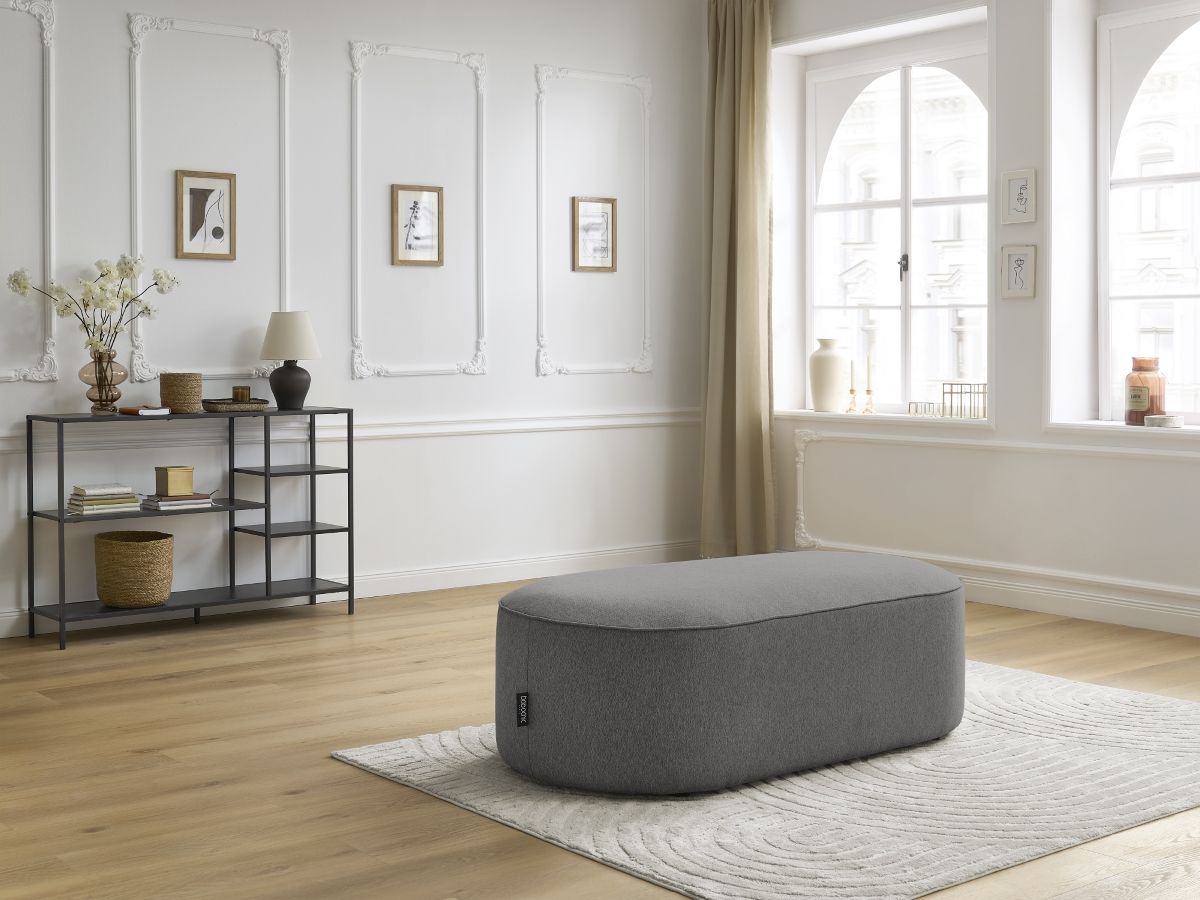 Pouf pour canapé modulable ROUSSEAU tissu chiné