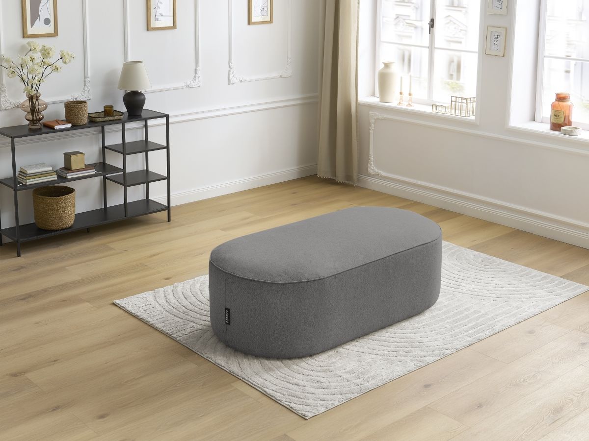 Pouf pour canapé modulable ROUSSEAU chiné gris foncé — vue 6