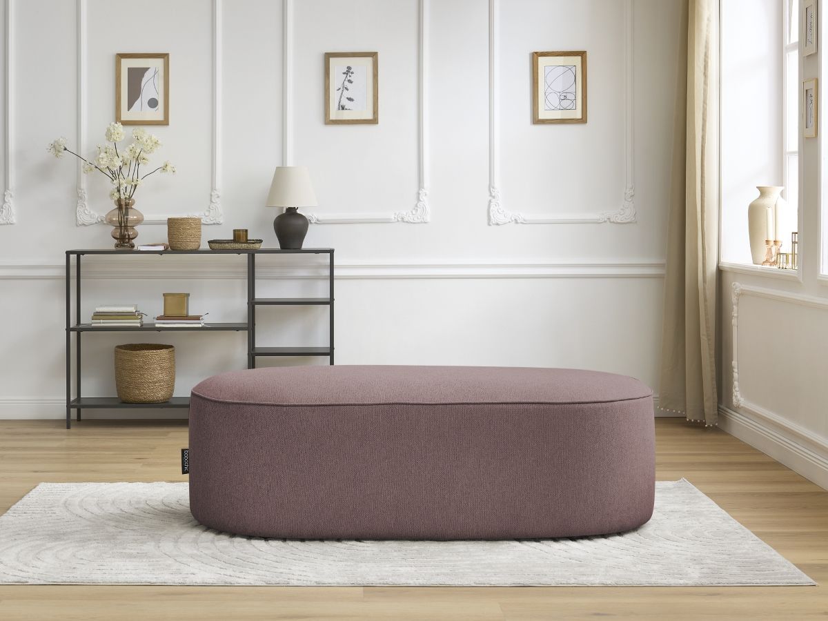 Pouf pour canapé modulable ROUSSEAU chiné rose — vue 5