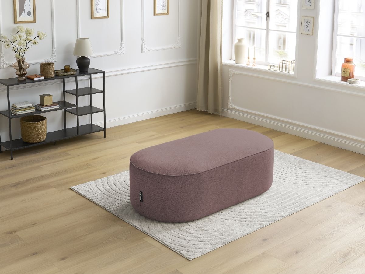 Pouf pour canapé modulable ROUSSEAU chiné rose — vue 6