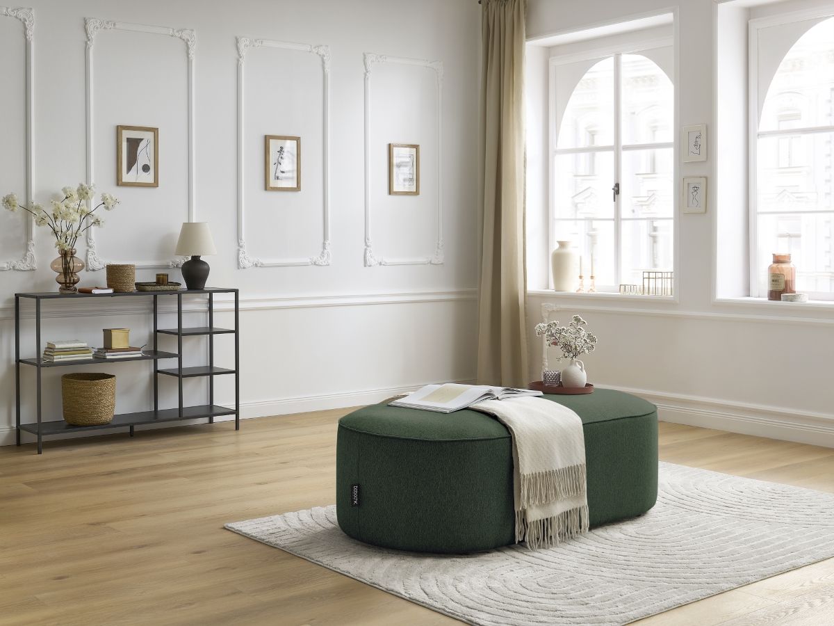 Pouf pour canapé modulable ROUSSEAU tissu chiné