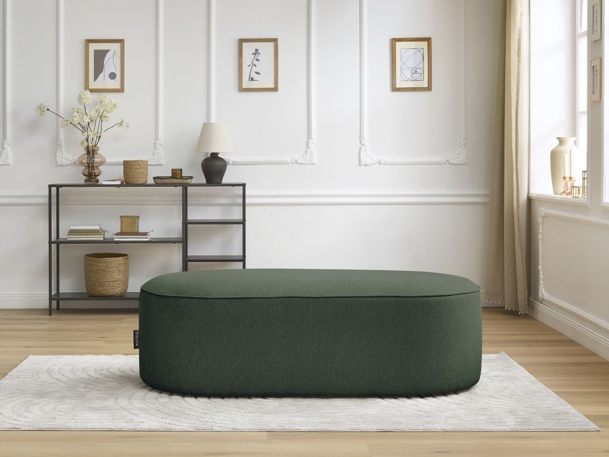 Pouf pour canapé modulable ROUSSEAU chiné vert — vue 5