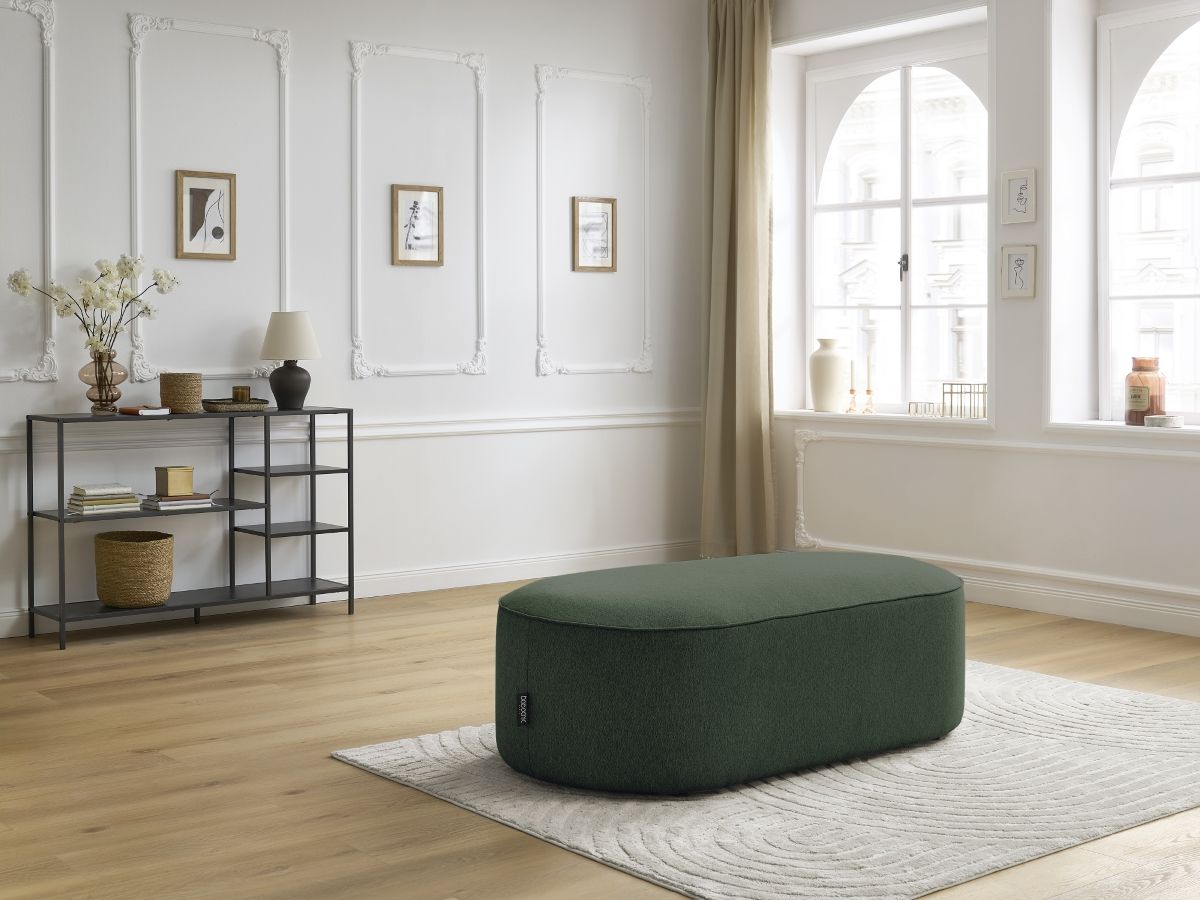 Pouf pour canapé modulable ROUSSEAU chiné vert — vue 4