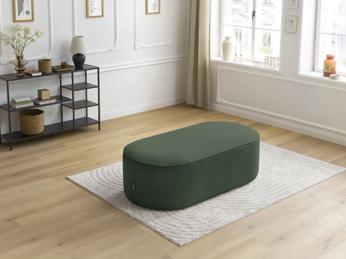 Pouf pour canapé modulable ROUSSEAU chiné vert — vue 6