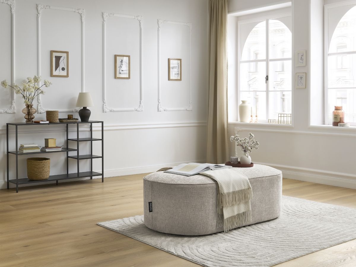 Pouf pour canapé modulable ROUSSEAU tissu texturé