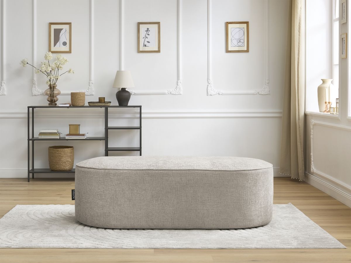 Pouf pour canapé modulable ROUSSEAU texturé beige — vue 5