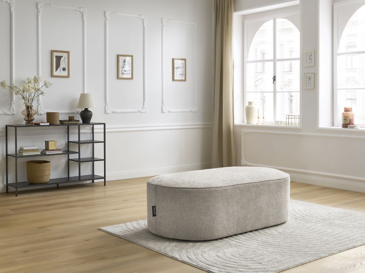 Pouf pour canapé modulable ROUSSEAU tissu texturé