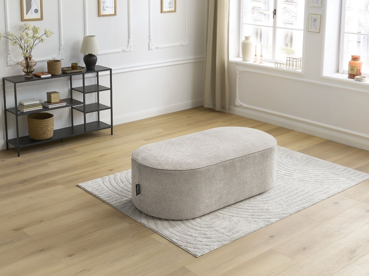 Pouf pour canapé modulable ROUSSEAU tissu texturé