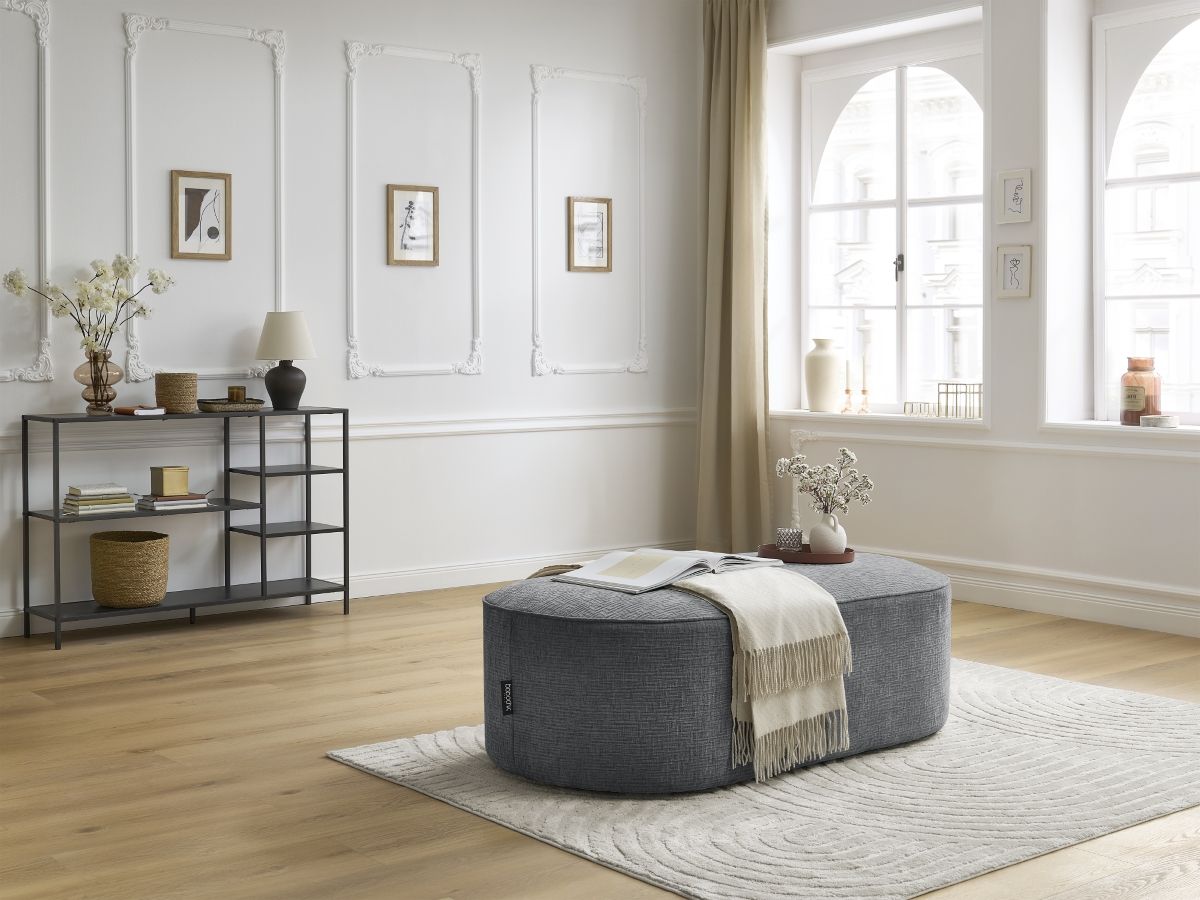 Pouf pour canapé modulable ROUSSEAU tissu texturé