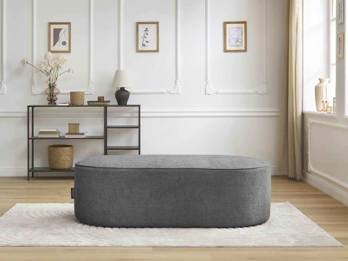 Pouf pour canapé modulable ROUSSEAU texturé gris foncé — vue 5