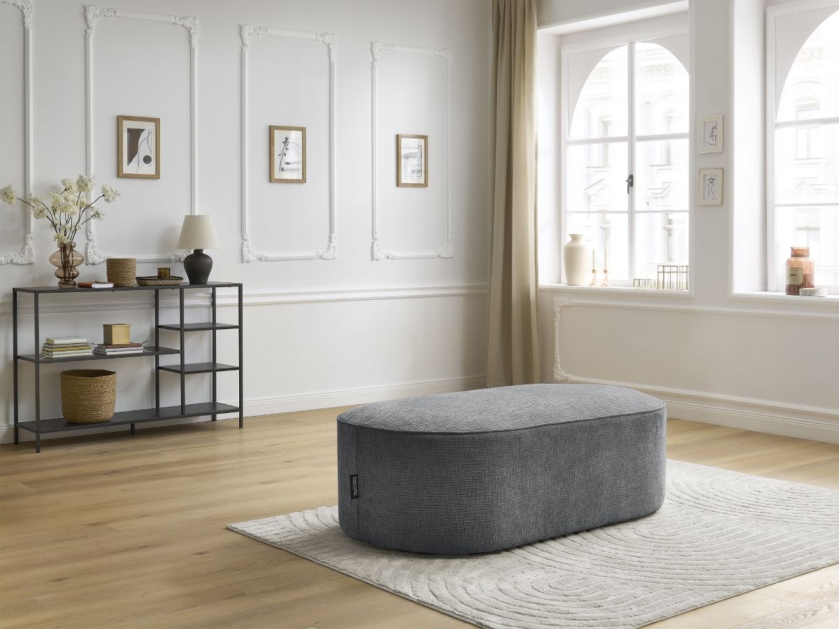 Pouf pour canapé modulable ROUSSEAU tissu texturé