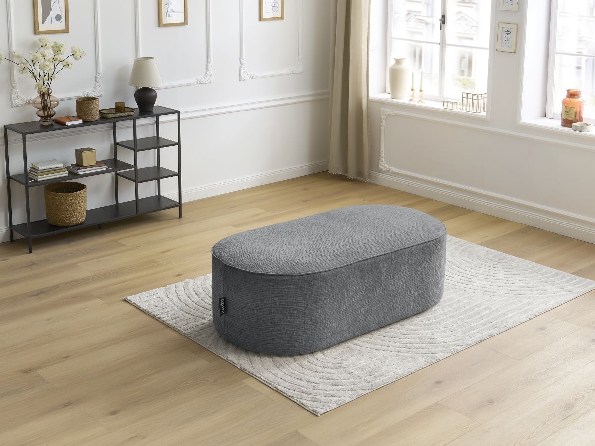 Pouf pour canapé modulable ROUSSEAU tissu texturé
