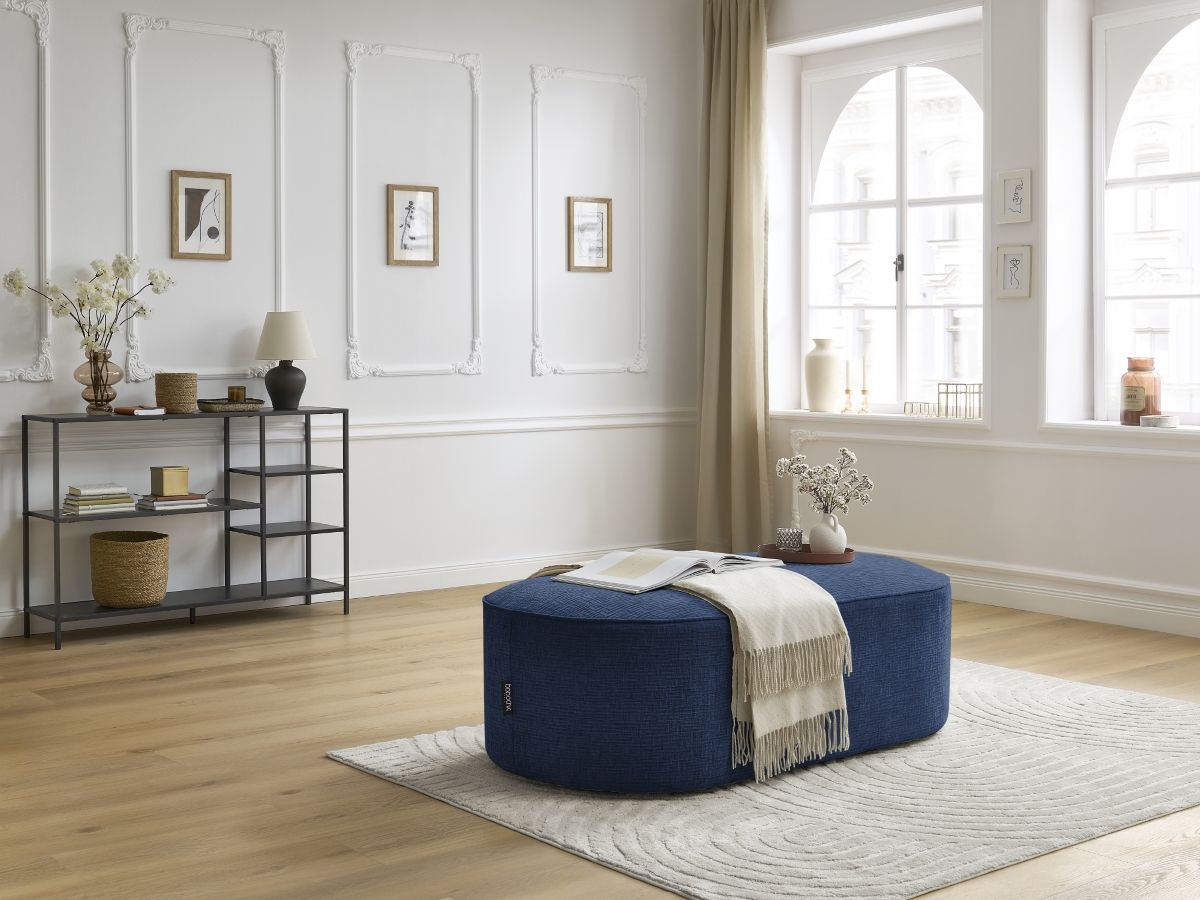 Pouf pour canapé modulable ROUSSEAU tissu texturé