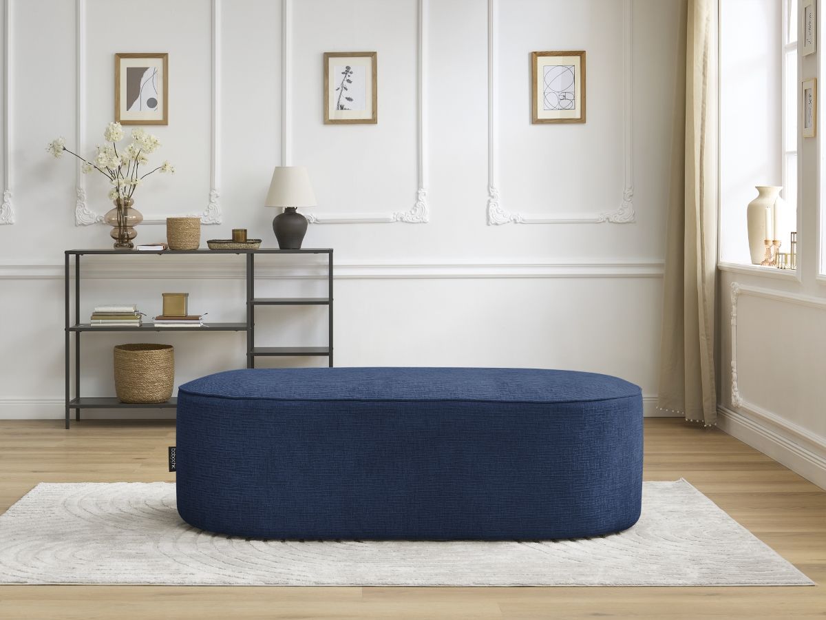Pouf pour canapé modulable ROUSSEAU texturé bleu foncé — vue 5