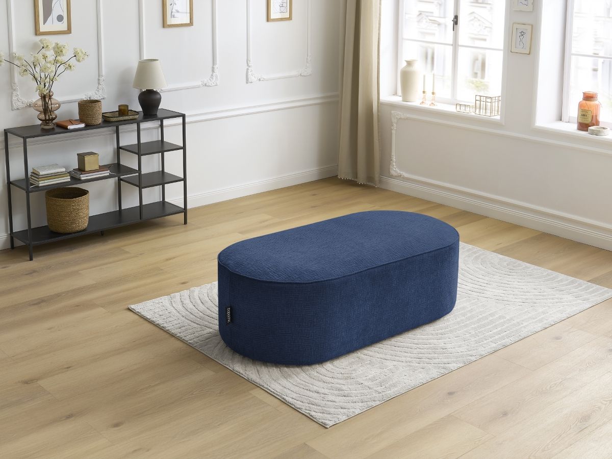 Pouf pour canapé modulable ROUSSEAU tissu texturé