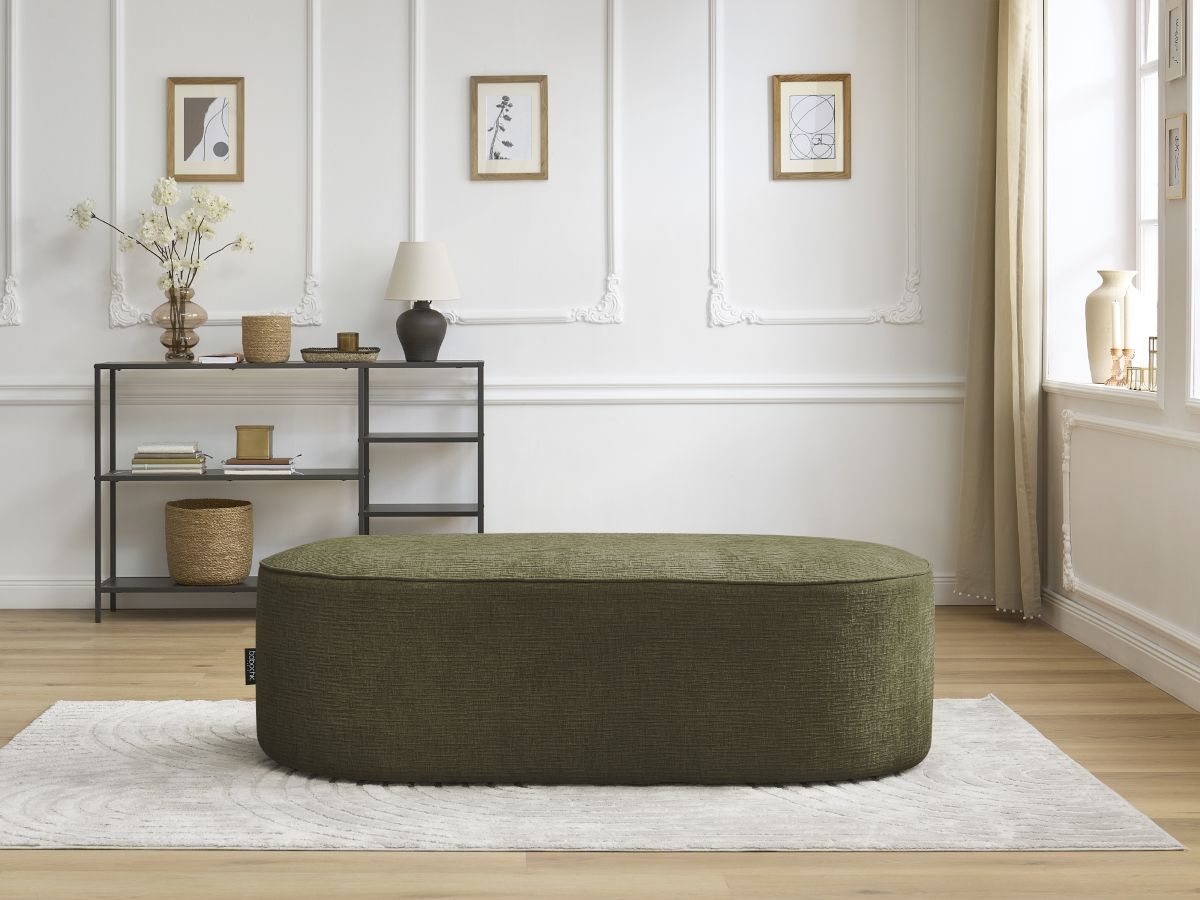 Pouf pour canapé modulable ROUSSEAU texturé vert — vue 5