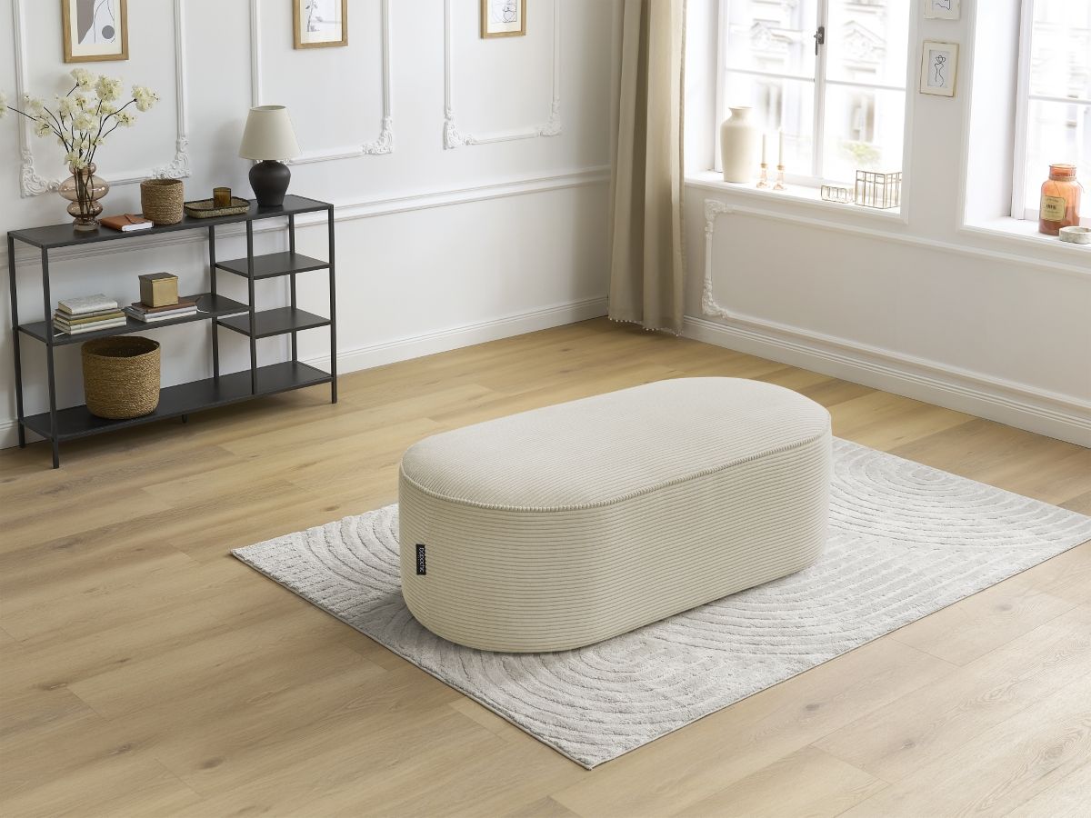 Pouf pour canapé modulable ROUSSEAU velours côtelé