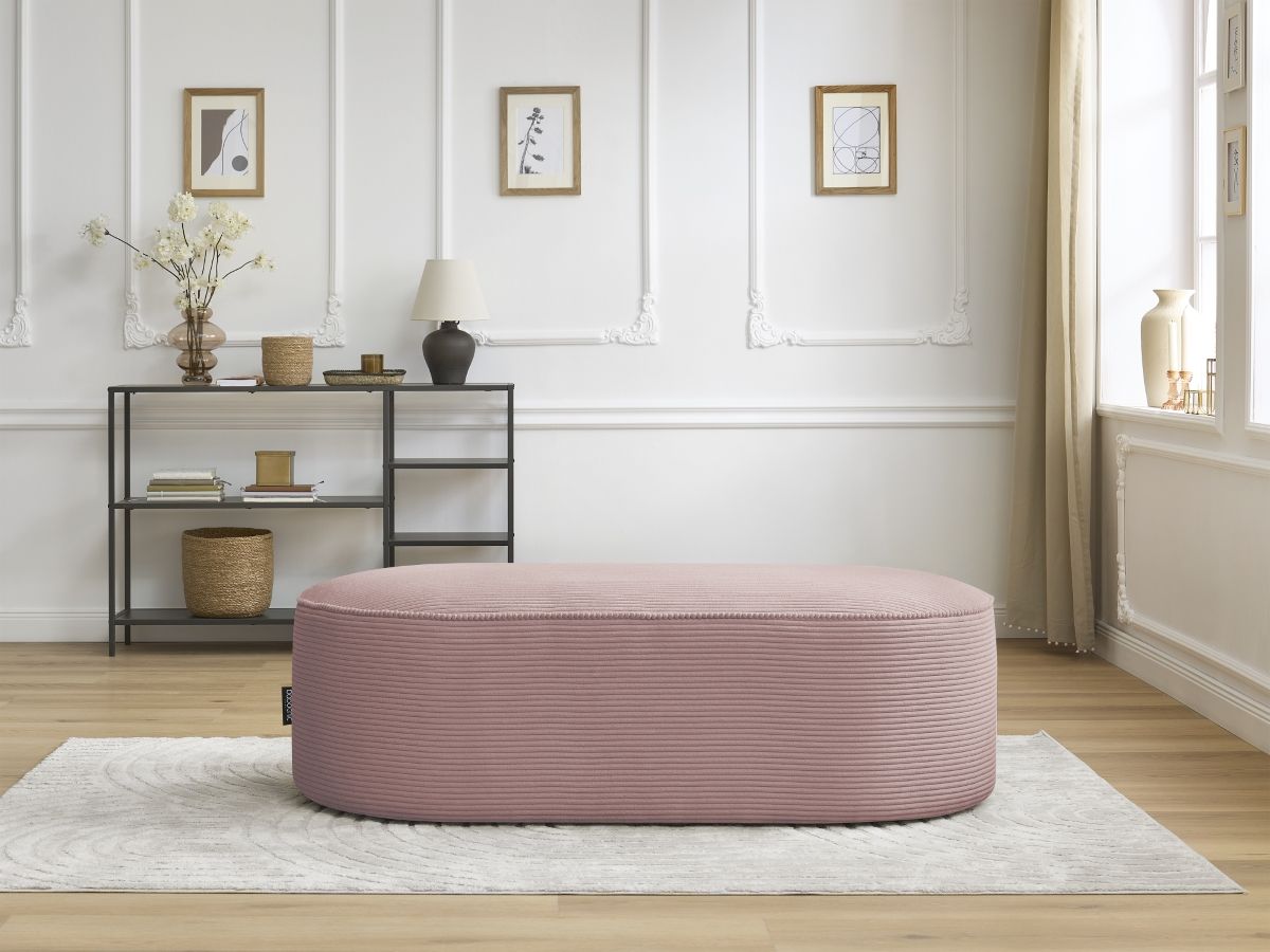 Pouf pour canapé modulable ROUSSEAU velours côtelé violet — vue 5