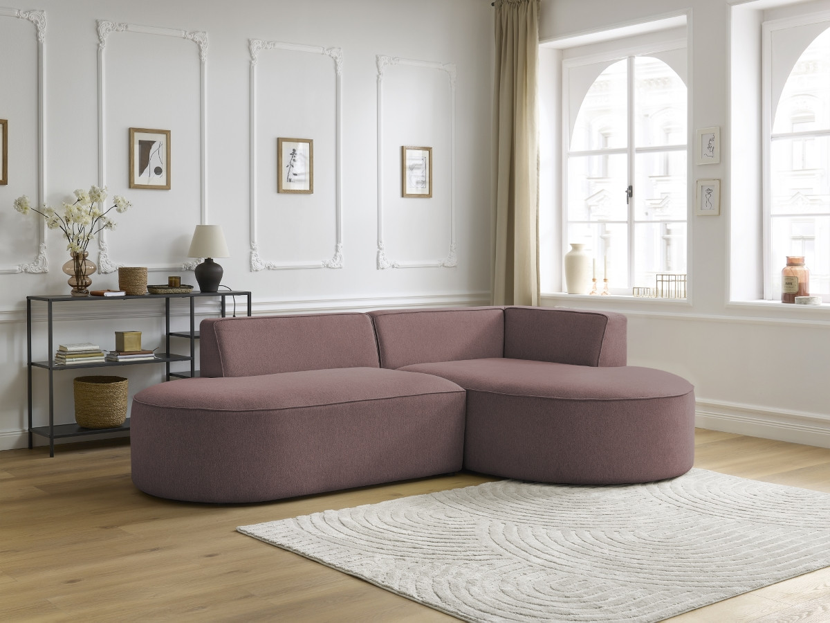 Canapé d'angle ROUSSEAU chiné rose — vue 5