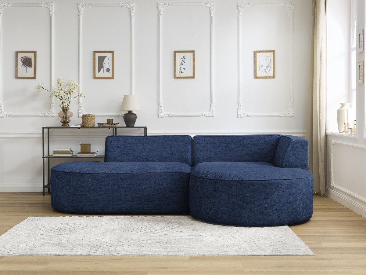 Canapé d'angle ROUSSEAU texturé bleu foncé — vue 5