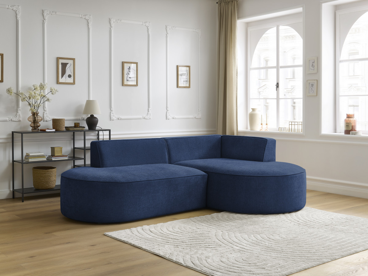 Canapé d'angle ROUSSEAU texturé bleu foncé — vue 4